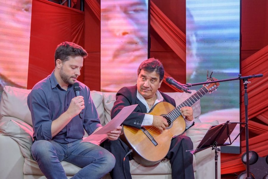 Ibarra y Creppy en los estudios de Canal 10.